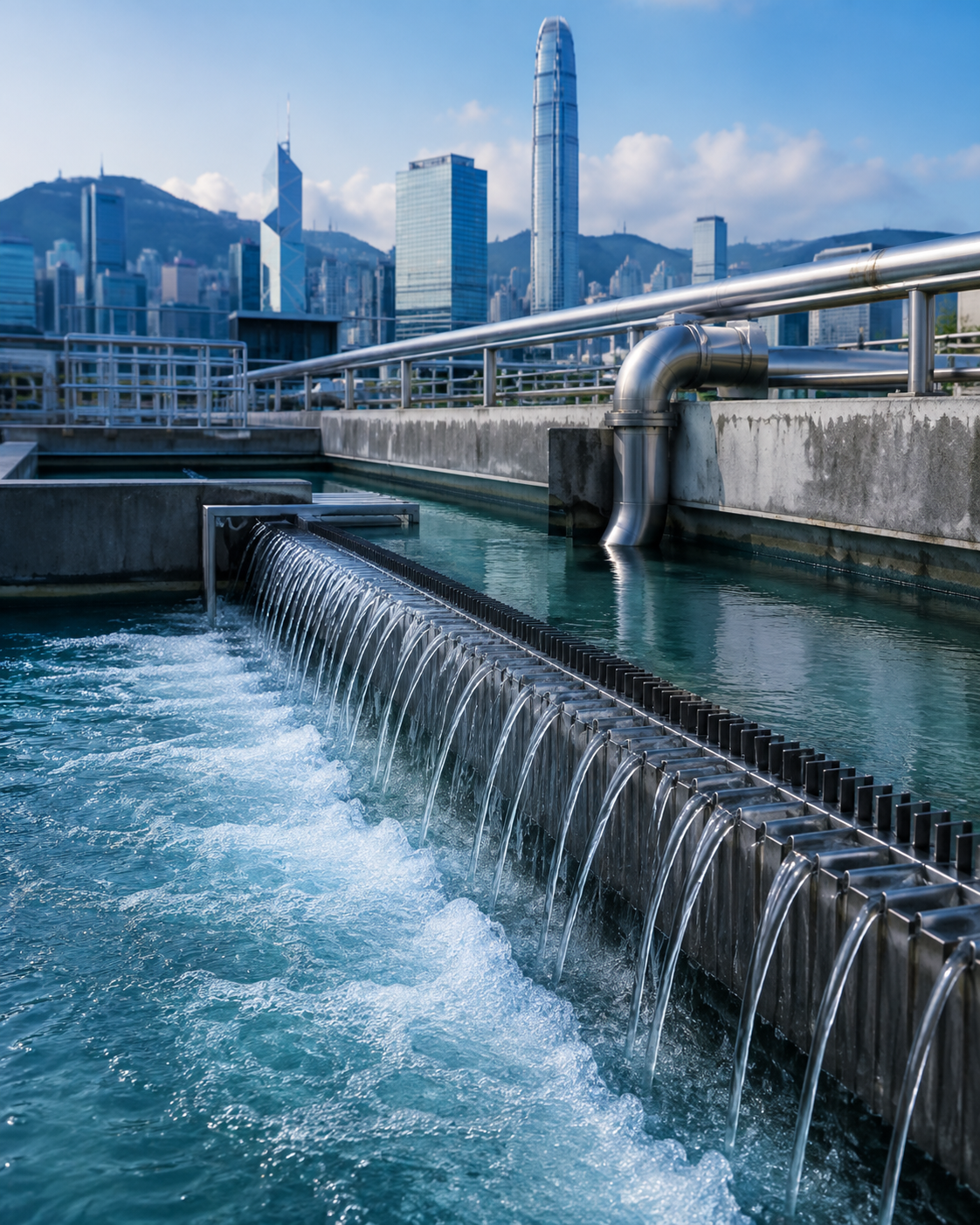Advanced urban water-treatment infrastructure in Hong Kong